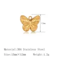 Gold Stainless Steel Butterfly Pendant DIY Jewelry Accessory Charms Size 15x12mm - Butterfly(DY1567-2) / Gold