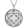 Stainless steel Solomonic seal pendant necklace, occult talisman jewelry for men and women. - No. 35