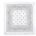 Classic white black paisley bandana square headscarf cowboy neckerchief fabric accessory - Bibs - White