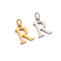 Colgante de letra R de acero inoxidable oro y plata accesorios de joyería DIY pulido - Letra R / Dorado