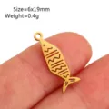 Edelstahl kleiner Fisch Anhänger Charm Gold vergoldet Modeschmuck Zubehör 6x19mm - Kleiner Fischstil(DY1582-2) / 1 Stück/Packung (6x19mm) / Gold