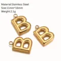 Ciondolo lettera B in acciaio inossidabile, accessorio gioiello DIY dorato, ciondolo fine. - Pendaglio Lettera B / Oro