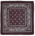 Classic brown paisley bandana western vintage style soft cotton neckerchief head wrap scarf. - Baby Bibs - Brown
