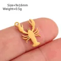 Stainless steel lobster pendant charm for jewelry making, compact and stylish golden accessory. - Lobster Style(DY1583-2)