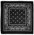 Black paisley bandana western cowboy fashion square scarf traditional headwear hair band accessory - Bibs - Black