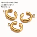Accessori per gioielli DIY in acciaio inossidabile ciondoli a forma di C dorati misura 11x16mm - Ciondolo Lettera C / Oro