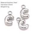 Roestvrij staal gepofte letter C bedels DIY sieraden accessoires 6x10mm minimalistisch - Stijl C-1