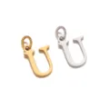 Colgante con letra U de acero inoxidable, accesorio DIY pulido en oro y plata fina - Letra U