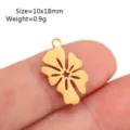 Stainless steel gold flower pendant jewelry accessory charm size 10x18mm lightweight design - Floral Style(DY1588-2)