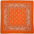 Classic orange paisley bandana square scarf for western cowboy party and fashion wear. - Orange Scarf