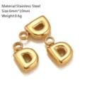 Roestvrij staal letter D bedel gouden hanger DIY sieraden accessoire 6x10mm. - D-2