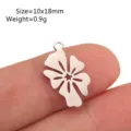 Stainless steel flower pendant jewelry accessory small charm measuring 10x18mm - Floral Style(DY1588-1)