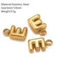 Roestvrij Staal Gouden Bubble Letter E Hanger DIY Sieraden Accessoires 6x10mm - E-2