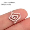 Stainless steel abstract fish charm pendant DIY jewelry making component 14x14mm - Geometric Curled Style(DY1585-1)