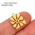 Stainless steel gold flower pendant charm for DIY jewelry making, 12x15mm accessory. - Hollow Floral Style(DY1586-2)