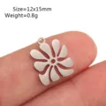 Stainless steel flower pendant jewelry charm accessory for DIY necklace and bracelet. - Hollow Floral Style(DY1586-1)