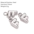 Roestvrij staal letter F bedel, minimalistisch DIY sieraden accessoire, duurzaam en kleurvast. - Letter F - Zilver