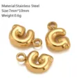 Gouden roestvrij staal opgeblazen letter G hanger voor DIY sieraden accessoire 7x10mm - G-2