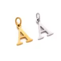 Precioso colgante de letra A de acero inoxidable en oro y plata para joyería DIY. - Letra A