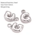 Roestvrij Staal Bubble Letter G Hanger DIY Sieraden Accessoire Zilverkleur 7x10mm 1st - G-1