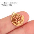 Stainless steel wave spiral charm pendant variant, golden color, size 14x15mm, jewelry accessory. - Wave Whirlpool Style(DY1584-2)