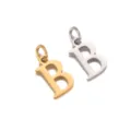 Colgante de Letra B de Acero Inoxidable Oro y Plata Accesorio de Joyeria DIY Nuevo - Letra B