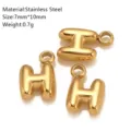 Roestvrij staal vacuüm vergulde letter H hanger DIY sieraden accessoires accessoire - H-2