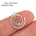 Stainless steel wave charm pendant, silver color finish, minimalist geometric jewelry accessory - Wave Whirlpool Style(DY1584-1)