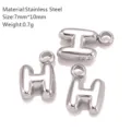 Roestvrijstalen bubbel letter H hanger minimalistische DIY sieraden accessoire 7x10mm - H-1