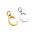 Colgante letra C de acero inoxidable, pulido espejo oro y plata accesorios para joyería DIY. - Letra C