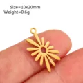 Gold stainless steel sunburst flower pendant jewelry DIY accessory size 10x20mm lightweight - Sun Floral Style(DY1587-2)