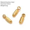 Roestvrijstalen capsule hanger bedel van 3x10mm goudkleurig voor DIY sieraden maken. - Letter I - Goud