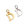 Colgante con dijes de letra D de acero inoxidable, accesorios de joyería DIY nueva. - Letra D