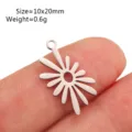 Stainless steel daisy flower charm pendant DIY jewelry making accessories 10x20mm - Sun Floral Style(DY1587-1)