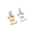 Colgante con letra E de acero inoxidable, pulido espejo oro y plata accesorio de joyería. - Letra E