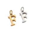 Colgantes de letra F de acero inoxidable, set de accesorios de joyería DIY ideal. - Letra F
