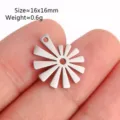 Stainless steel flower pendant charm for DIY jewelry making, size 16x16mm, weight 0.6g. - Radial Floral Style(DY875-1)
