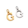 Colgante con letra G de acero inoxidable en oro y plata, accesorio de joyería. - Letra G