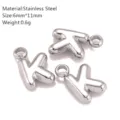 Roestvrijstalen bubbel letter K hanger, zilver gepolijste DIY sieraden accessoire. - Letter K - Zilver