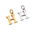 Colgante de letra H de acero inoxidable oro y plata accesorio de joyería DIY para collar. - Letra H