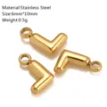Roestvrij staal gouden puff letter L bedel hanger minimalistische DIY sieraden accessoire. - Letter L - Goud