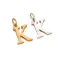 Colgante de letra K de acero inoxidable, pulido espejo oro y plata accesorios de joyería. - Letra K