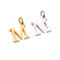 Colgante de letra M de acero inoxidable pulido espejo accesorio de joyería DIY oro - Letra M