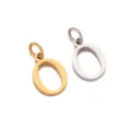 Colgante de letra O de acero inoxidable joyas accesorios DIY, pulido espejo oro y plata. - Letra O