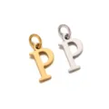 Colgante de letra P de acero inoxidable accesorio de joyería DIY pulido espejo oro y plata - Letra P