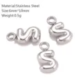 Roestvrijstalen bubbel letter S hanger charmes voor DIY sieraden maken, compact en duurzaam. - S-1