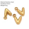 Roestvrij staal gouden bubbel letter V hanger DIY sieraden accessoire, duurzame mini bedel. - V-2 Stijl
