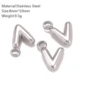 Roestvrij Staal Gepofte Letter V Hanger DIY Sieraden Accessoire Waterdicht Bedel 8x10mm - V-1 Patroon