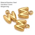 Gouden roestvrijstalen bubbel letter W hanger minimalistisch DIY sieraden accessoire. - W-2