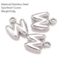 Roestvrijstalen opblaasbare letter hanger DIY sieraden accessoire, 9x11mm, lichtgewicht. - W-1